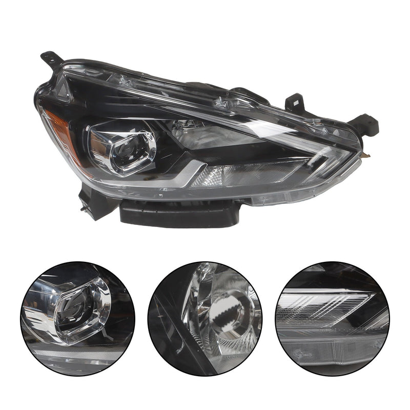 DURAFORCE LED Headlight Right Side Black for 2016-2019 Nissan Sentra SL SR