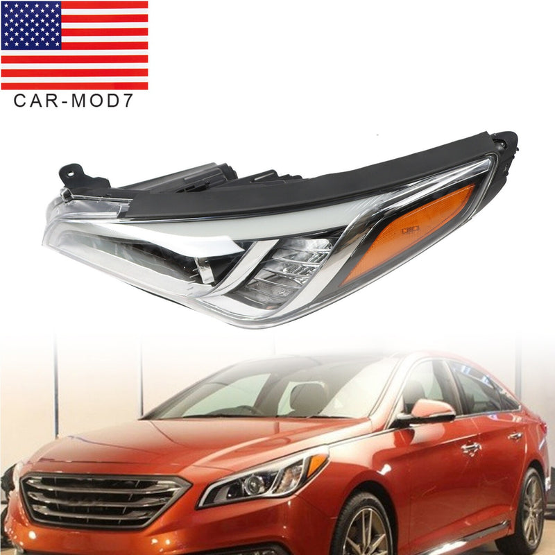 DURAFORCE Left Front Headlight for Hyundai Sonata 2015-2017 Driver Side US Model