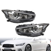 DURAFORCE LED Headlight for 2014-2022 Infiniti Q50 Left & Right Side Chrome Headlamp