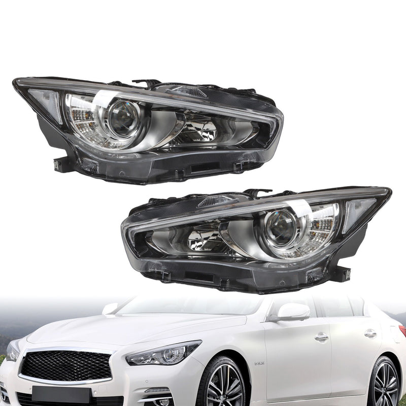 DURAFORCE LED Headlight for 2014-2022 Infiniti Q50 Left & Right Side Chrome Headlamp