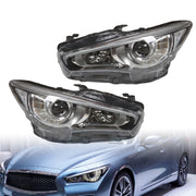 DURAFORCE LED Headlight for 2014-2022 Infiniti Q50 Left & Right Side Chrome Headlamp