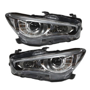 DURAFORCE LED Headlight for 2014-2022 Infiniti Q50 Left & Right Side Chrome Headlamp