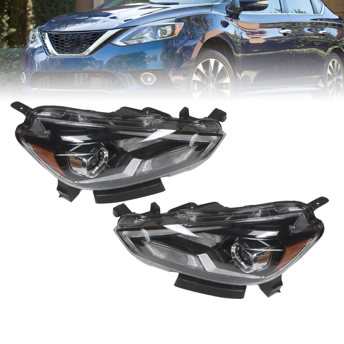 DURAFORCE 2016-2019 Nissan Sentra Halogen Headlights Left & Right Side Replacement