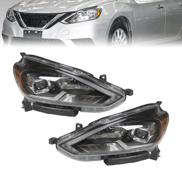 DURAFORCE 2016-2019 Nissan Sentra Halogen Headlights Left & Right Side Replacement