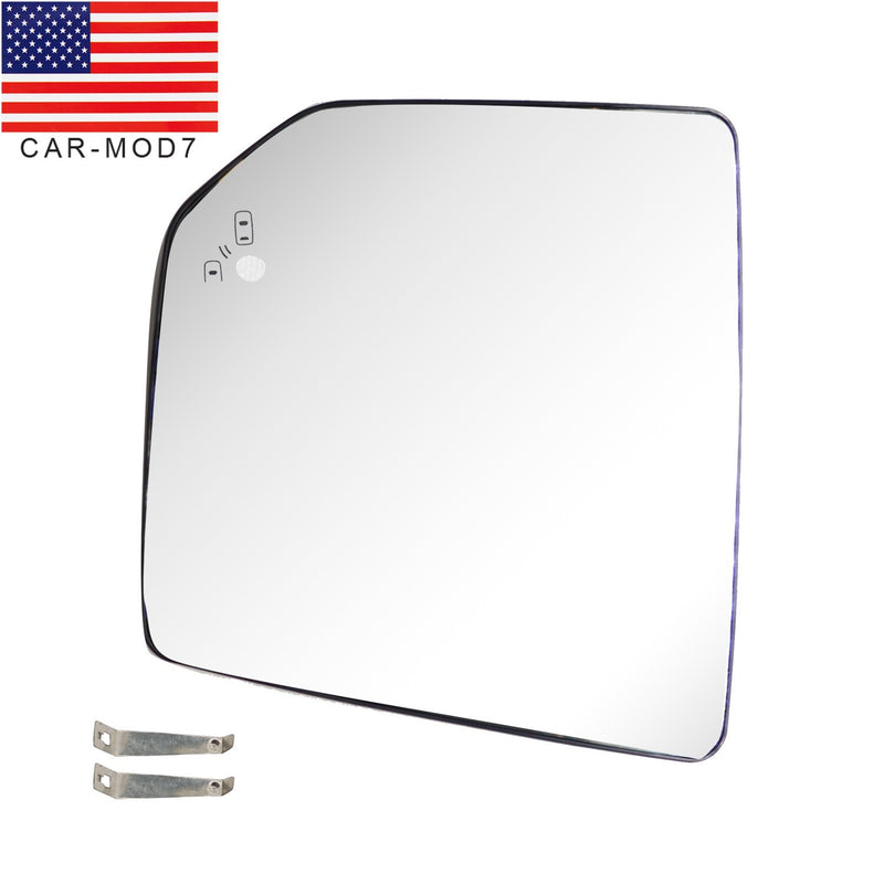 DURAFORCE Heated Left Driver Side Mirror Glass w/ Blind Spot Sensor for 2015-2020 Ford F15