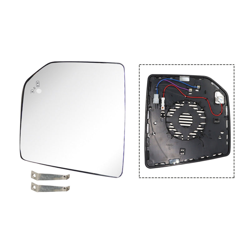 DURAFORCE Heated Left Driver Side Mirror Glass w/ Blind Spot Sensor for 2015-2020 Ford F15