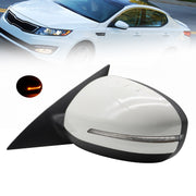 DURAFORCE Left Driver Side Mirror with Turn Signal for 2011-2013 Kia Optima Manual Fold