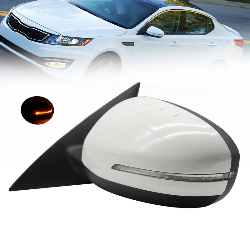 DURAFORCE Left Driver Side Mirror with Turn Signal for 2011-2013 Kia Optima Manual Fold