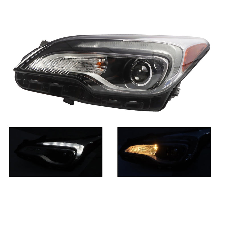 DURAFORCE Left Halogen Headlight w/ LED DRL Bulbs for 2016-2018 Buick Envision Driver Side