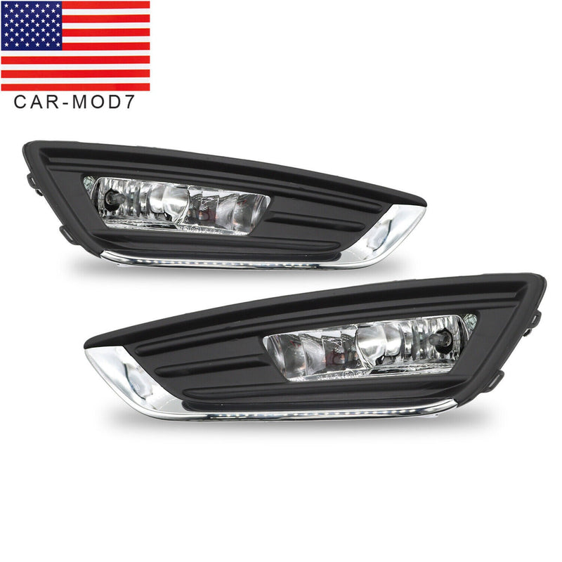 DURAFORCE Left & Right Bumper Fog Lights Driving Lamps for 2015-2018 Ford Focus
