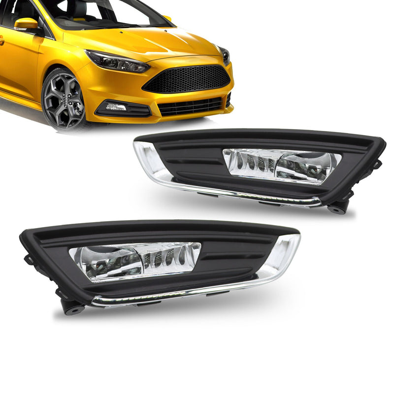 DURAFORCE Left & Right Bumper Fog Lights Driving Lamps for 2015-2018 Ford Focus