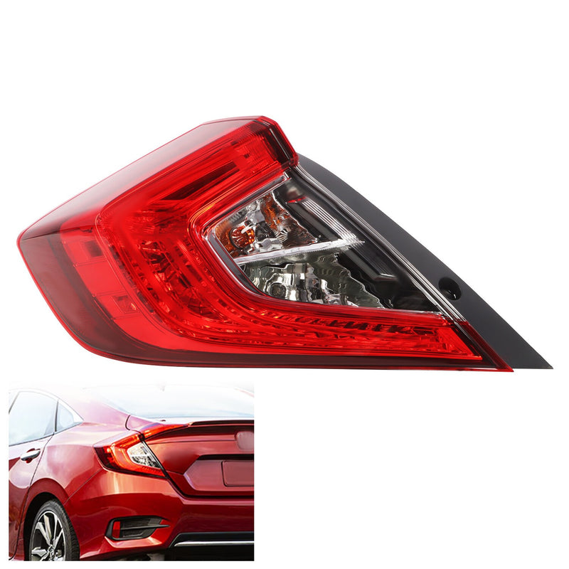 DURAFORCE LH Driver Side Tail Light 2016-21 Honda Civic Outer Rear Lamp Assembly