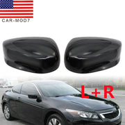 DURAFORCE Gloss Black Left Rearview Mirror Cover Cap for Honda Accord 2008-2013