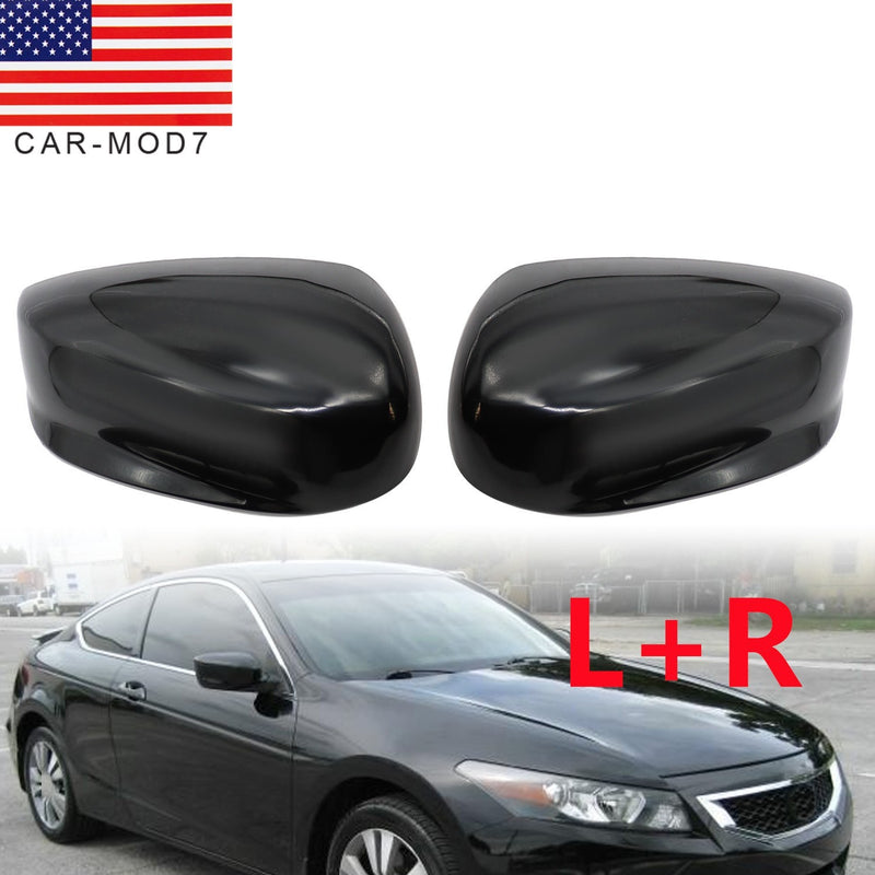 DURAFORCE Gloss Black Left Rearview Mirror Cover Cap for Honda Accord 2008-2013
