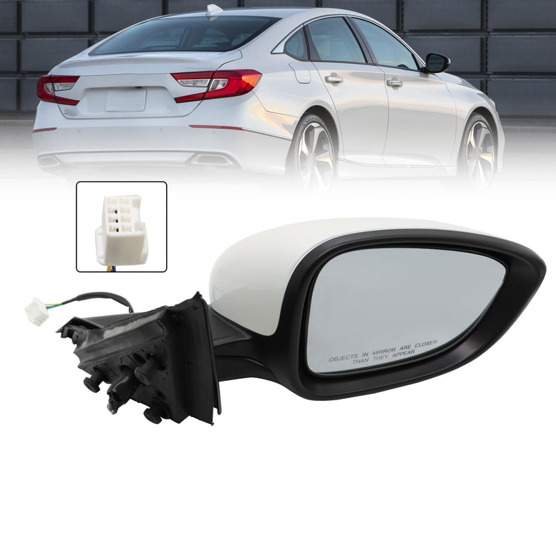 DURAFORCE Right Side White Power Manual Fold Mirror 3Pin for 2018-2020 2022 Honda Accord