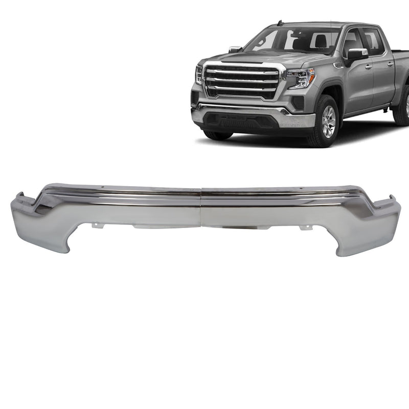 DURAFORCE Chrome Steel Front Bumper Face Bar for 2019-2021 GMC Sierra 1500 Pickup
