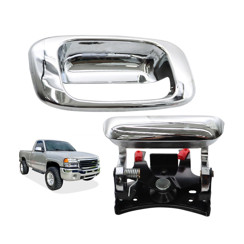 DURAFORCE Chrome Tailgate Handle & Bezel Set for 1999-07 Chevy Silverado GMC Sierra