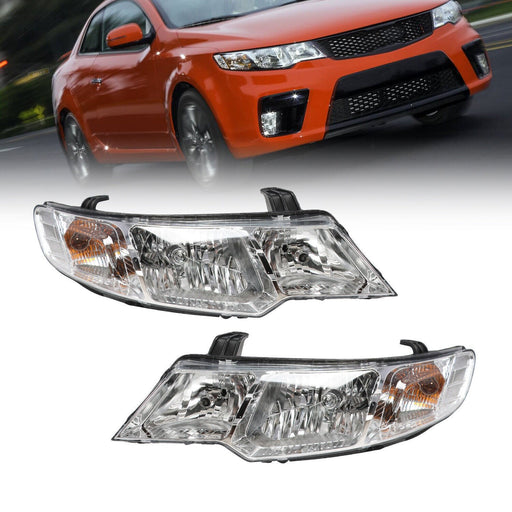 DURAFORCE Pair LED Headlights Clear Lens LH+RH for 2010-2013 Kia Forte Koup