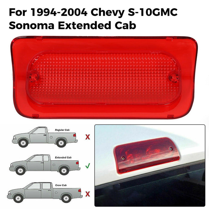 DURAFORCE Red Lens Extended Cab 3rd Brake Light Cover For 1994-04 Chevy S-10 GMC Sonoma