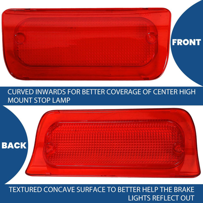 DURAFORCE Red Lens Extended Cab 3rd Brake Light Cover For 1994-04 Chevy S-10 GMC Sonoma