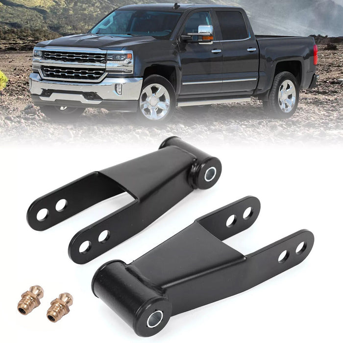 DURAFORCE For Chevy Silverado GMC Sierra 1500 1988-2018 2" Rear Drop Shackles Lowering Kit