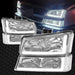 DURAFORCE For 03-07 Chevy Silverado Avalanche Headlights Bumper Lamps Chrome W/LED DRL Set