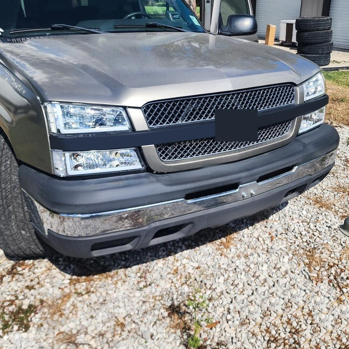 DURAFORCE For 03-07 Chevy Silverado Avalanche Headlights Bumper Lamps Chrome W/LED DRL Set