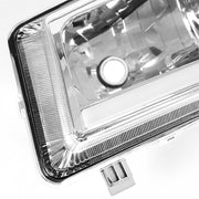 DURAFORCE For 03-07 Chevy Silverado Avalanche Headlights Bumper Lamps Chrome W/LED DRL Set