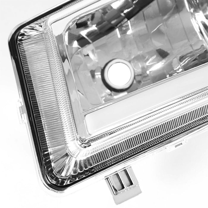 DURAFORCE For 03-07 Chevy Silverado Avalanche Headlights Bumper Lamps Chrome W/LED DRL Set