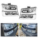 DURAFORCE For 03-07 Chevy Silverado Avalanche Headlights Bumper Lamps Chrome W/LED DRL Set