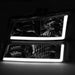 DURAFORCE For 03-07 Chevy Silverado Avalanche Headlights Bumper Lamps Chrome W/LED DRL Set