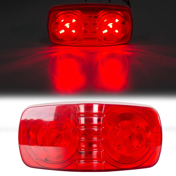 DURAFORCE 20x Amber+Red 4" Clearance Trailer RV Double Bullseye LED Marker Light 10 Diodes