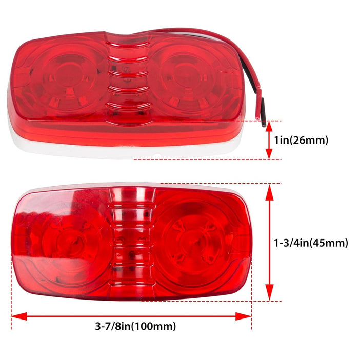 DURAFORCE 20x Amber+Red 4" Clearance Trailer RV Double Bullseye LED Marker Light 10 Diodes