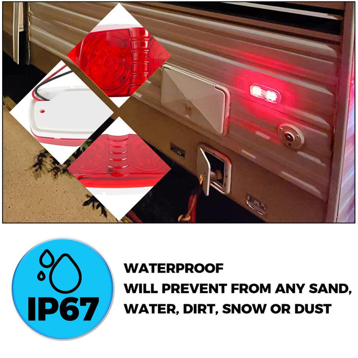 DURAFORCE 20x Amber+Red 4" Clearance Trailer RV Double Bullseye LED Marker Light 10 Diodes