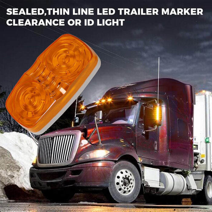 DURAFORCE 20x Amber+Red 4" Clearance Trailer RV Double Bullseye LED Marker Light 10 Diodes