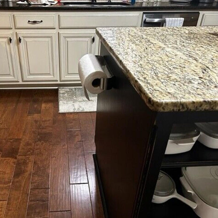 DURAFORCE Paper Towel Holder Under Cabinet Wall Mount Steel Rack Kitchen