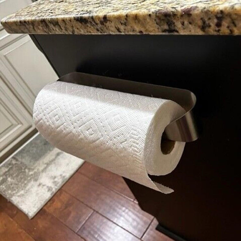 DURAFORCE Paper Towel Holder Under Cabinet Wall Mount Steel Rack Kitchen