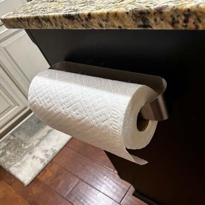 DURAFORCE Paper Towel Holder Under Cabinet Wall Mount Steel Rack Kitchen