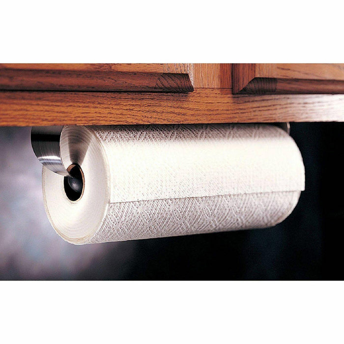 DURAFORCE Paper Towel Holder Under Cabinet Wall Mount Steel Rack Kitchen