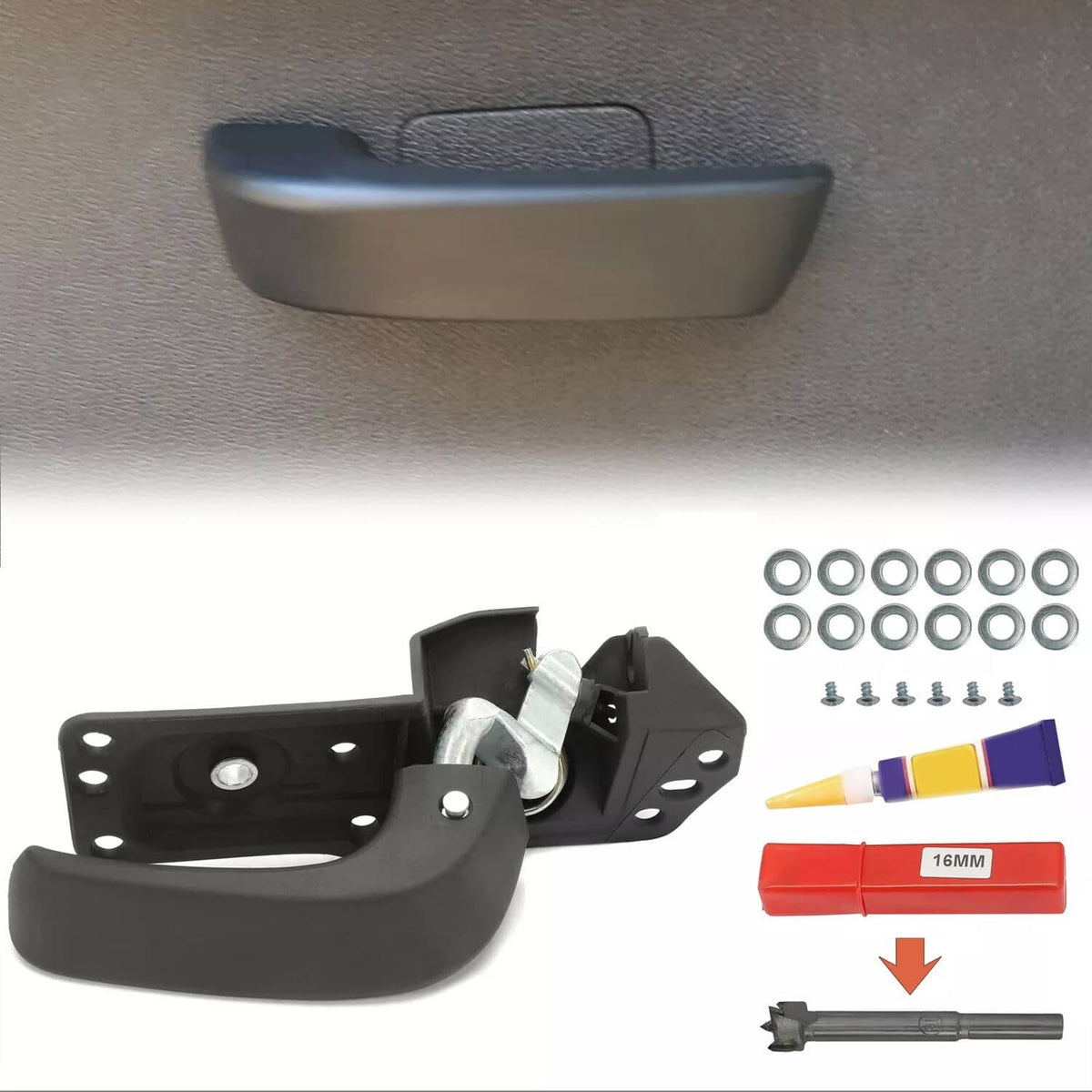 Left Driver Side Interior Door Handle Repair Kit For Chevy Silverado 3500 HD (2007-2013) – Black