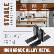 DURAFORCE 4 Heavy Duty Black Steel 6"x8" Countertop Support Brackets! Corbel Lot L Shelf