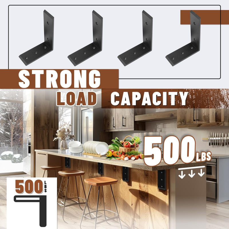 DURAFORCE 4 Heavy Duty Black Steel 6"x8" Countertop Support Brackets! Corbel Lot L Shelf