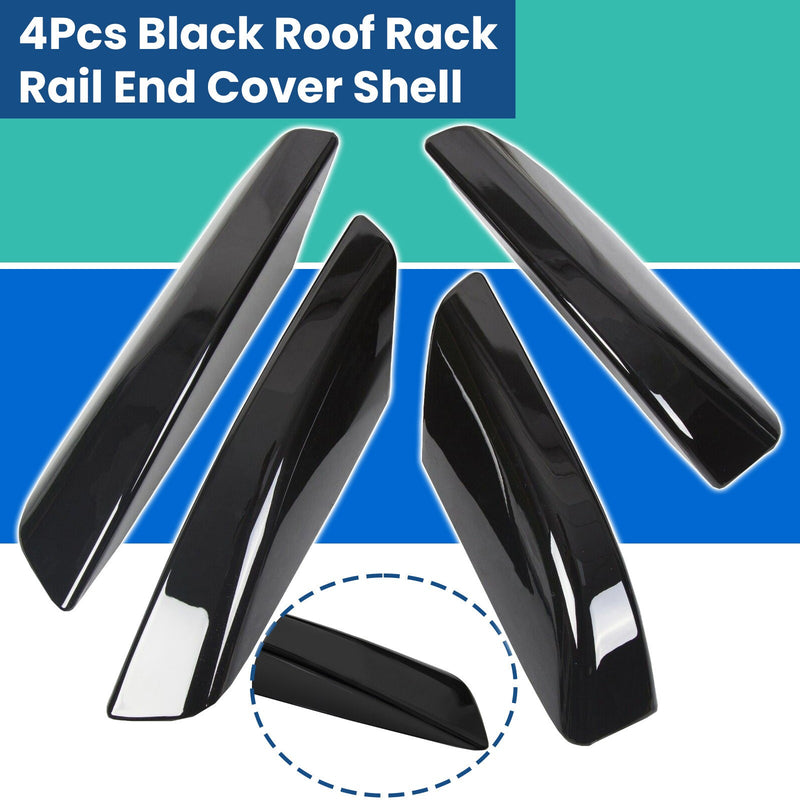 DURAFORCE 4x Black Roof Rails Rack End Cover Shell Cap For Toyota 4Runner N210 2003-2009