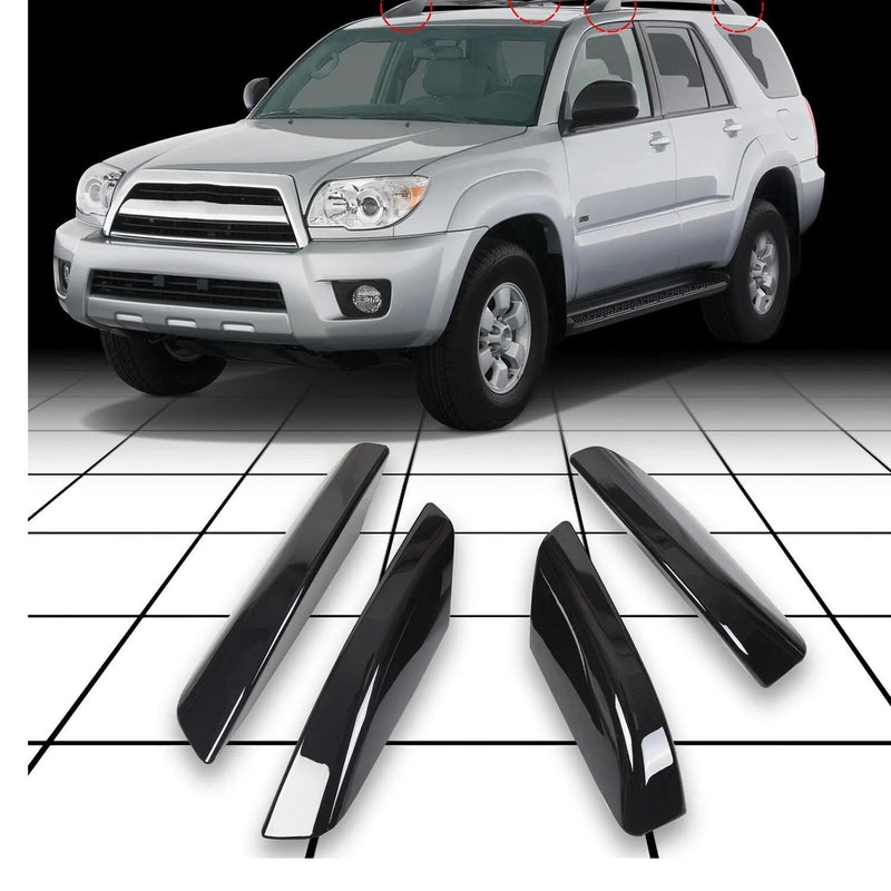 DURAFORCE 4x Black Roof Rails Rack End Cover Shell Cap For Toyota 4Runner N210 2003-2009