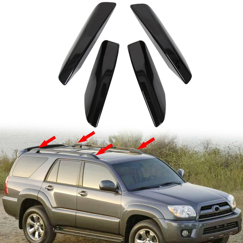 DURAFORCE 4x Black Roof Rails Rack End Cover Shell Cap For Toyota 4Runner N210 2003-2009