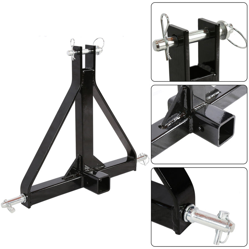 DURAFORCE 3 Point Trailer Hitch Tow Drawbar 2" Adapter Attachment For Category 1 Tractor