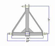 DURAFORCE 3 Point Trailer Hitch Tow Drawbar 2" Adapter Attachment For Category 1 Tractor