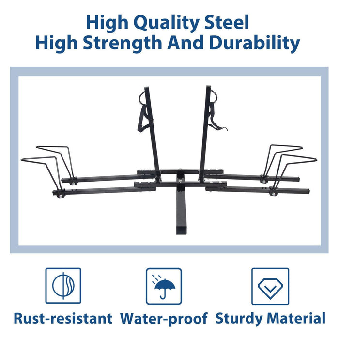 DURAFORCE Heavy Duty Hitch Mount 2-Bike Rack Carrier Platform Car Truck SUV 2'' Receiver
