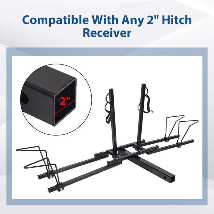 DURAFORCE Heavy Duty Hitch Mount 2-Bike Rack Carrier Platform Car Truck SUV 2'' Receiver