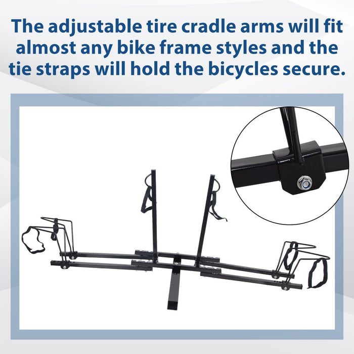 DURAFORCE Heavy Duty Hitch Mount 2-Bike Rack Carrier Platform Car Truck SUV 2'' Receiver